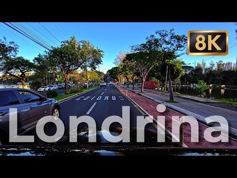 Dirigindo em Londrina PR em 8K: Pôr do Sol no Lago Igapó e Centro | Driving Tour