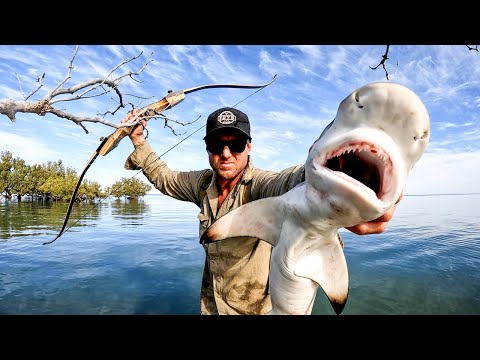 SHARK vs BOW n ARROW - Eating only what I Catch - GIANT CRAB.