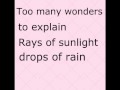 Miranda Cosgrove Raining Sunshine Lyrics