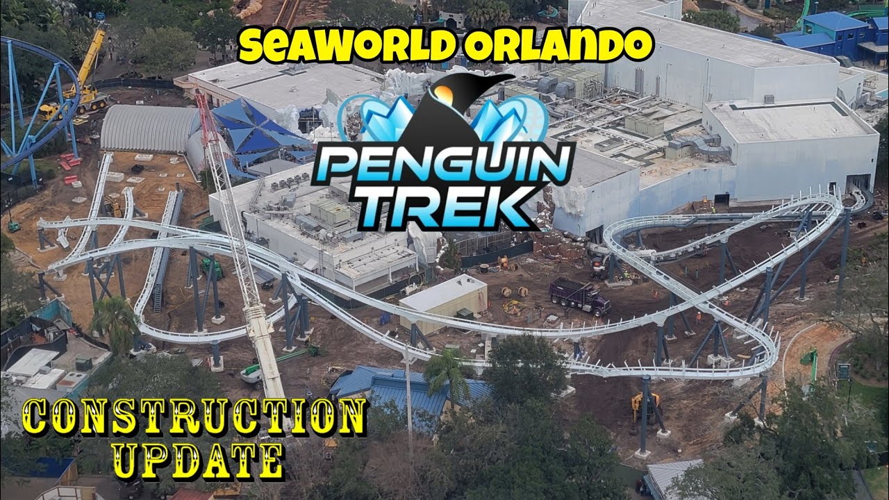 SeaWorld Orlando | Penguin Trek New For 2024 Roller Coaster | Construction Update 1.18.24