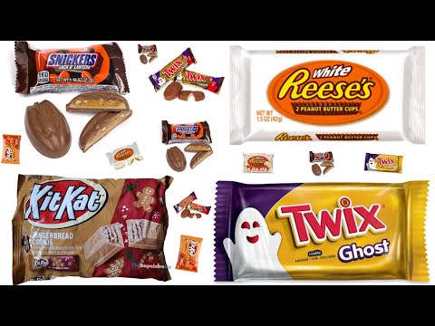 NEW Mini Gingerbread Kit Kat Reese's Eggs Halloween Twix Ghost Pumpkin Snickers Chocolate Candy Bars