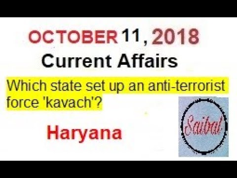 #15| 11 October 2018 Current Affairs with explanation | Daily Current Affairs in English