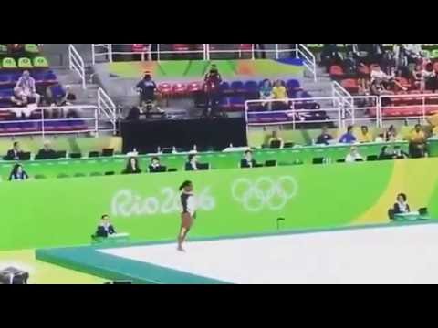 Toni ann Williams on the floor Jamaica first gymnast