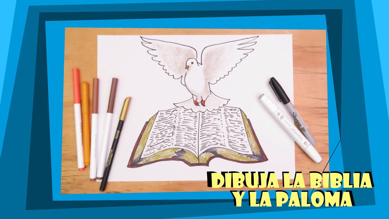 Cómo dibujar una Biblia y la paloma del Espíritu Santo