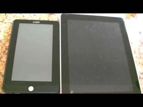 Size Comparison Of Coby Kyros Versus Apple iPad