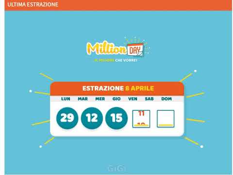 Estrazione MillionDAY del 8 Aprile 2018