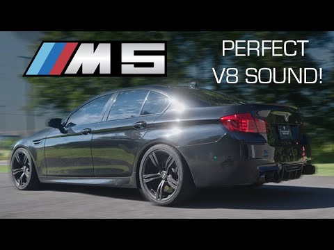 CRAZY F10 EXHAUST! F10 M5 with Valvetronic Designs Universal Mufflers + Free Flow Downpipes