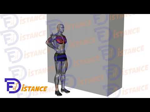 Exercice Étirement de la poitrine un bras contre le mur