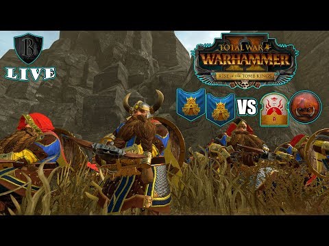 Dwarf DuoCast w/TzuDevil (2v2) Dawi vs Greenskin, TombKing - Total War: Warhammer II Battlecast #81