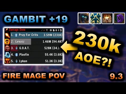 Fire Mage 9.2.5 S4 POV - Gambit +19 Tyrannical - 25k overall