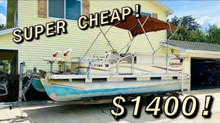 I Bought the CHEAPEST Running Pontoon Boat I Could Find. LETS RESTORE IT! -Episode 1