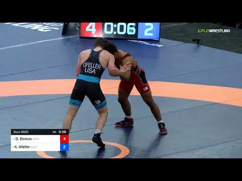 2018 Marine Corps US Open/UWW Junior Freestyle 65 Semis - Dominick Demas (OKRTC) Vs. Kaden Gfeller