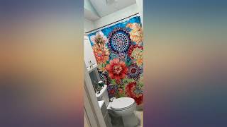 MACOFE Floral Boho Shower Curtain Set with Hooks,Colorful Bohemian Bathroom review