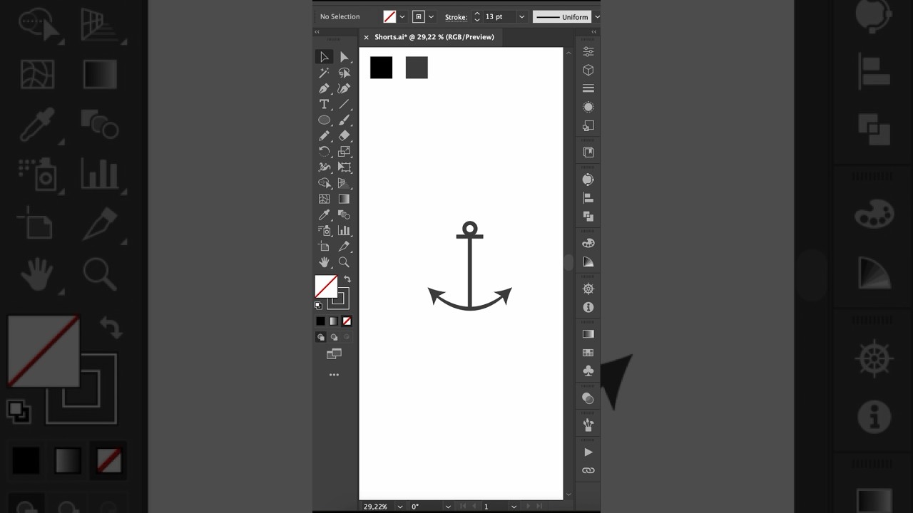 How to draw a ship anchor ⚓️ #sea #anchor #vector