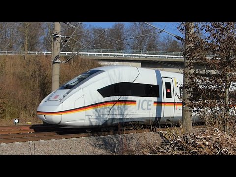 Züge an der SFS Mannheim-Stuttgart im Kraichtal