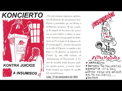 KONCIERTO de EXTREMODURO KONTRA JUICIOS A INSUMISOS (LEÓN, 27/11/1993). FORMATO CASSETTE