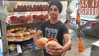 17 Years Old Speedy Singh ka AK 47 Burger | Rs 25 | Street Food India