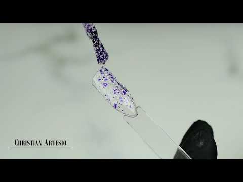 Ημιμόνιμο Βερνίκι Νυχιών Νο 086 Λευκό Μωβ Παγιέτα Flakes 10ml – Christian Artesio