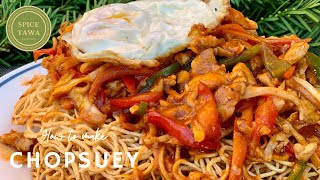 American Chicken Chopsuey Recipe | Fried Noodles with Gravy | Hakka Style