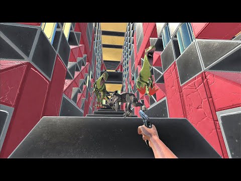 A deadly battle at a floating fortress. FPS perspective! - Animal Revolt Battle Simulator