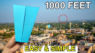 How to make a Paper Airplane that flies Far 1000 Feet - paper airplane easy