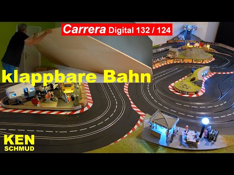 klappbare Carrera Digital 132/ 124 Rennbahn, 12,67 m, aufstellbare Deko-Elemente | Slotcar 1:24 1:32