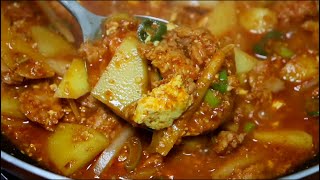 찌개요리[스팸두부감자짜글이]밥도둑 하나 추가요~초간단 요리 매콤한 국물자박한 감자찌개,스팸찌개!