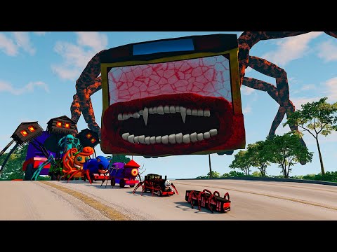 ALL MONSTERS.EXE Big & Small Cars Downhill Madness with BUS EATER – BeamNG.Drive