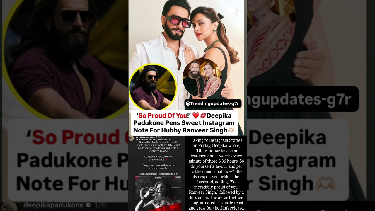Deepika Padukone pens sweet instagram note for hubby Ranveer Singh#news#ranveersingh#deepikapadukone