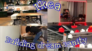 IKEA Vlog: Building My Dream Vanity | linnmon Table Top with Micke Drawers ✨