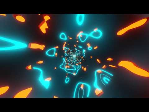 VJ LOOP NEON Orange Blue Tunnel Abstract Background Video Simple Lines Pattern 4k Screensaver
