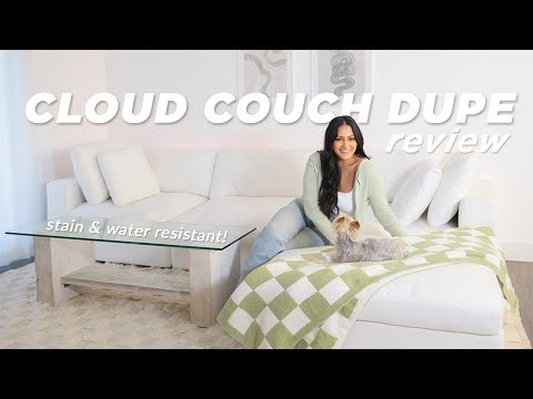 CLOUD COUCH DUPE REVIEW ☁️ Stain & Water Resistant | Ships in TWO Weeks | Wayfair Experience 2022