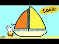 Cartoon For Kids Louie Draw Me A Boat HD Learn To Draw