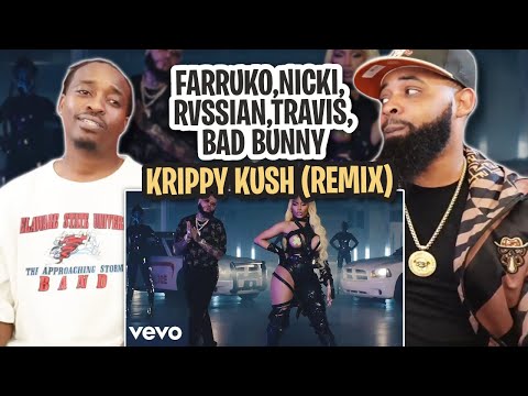 Farruko, Nicki Minaj, Bad Bunny - Krippy Kush (Remix) ft. Travis Scott, Rvssian- REACTION