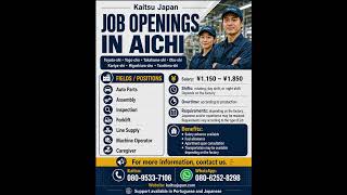 Download lagu Kaitsu Japan — 🚨 JOBS IN AICHI, JAPAN 🇯🇵 | ¥1,150–¥1,850/hour | Kaitsu Japan mp3