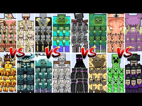 20 NORMAL MOBS AND ITS MUTANT MONSTER TOURNAMENT | Minecraft Mob Battle