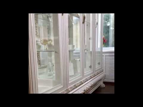 Набор мебели для столовой "Франческо" (МДФ) (Белый Глянец/Шелкография/Патина/Лак) UgAl