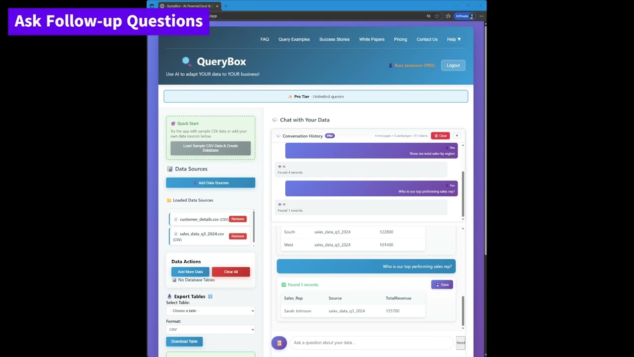 QueryBox Demo - Ask Your Data Questions in Plain English