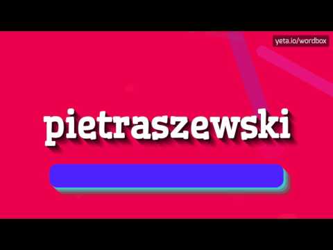 PIETRASZEWSKI - How to say Pietraszewski?