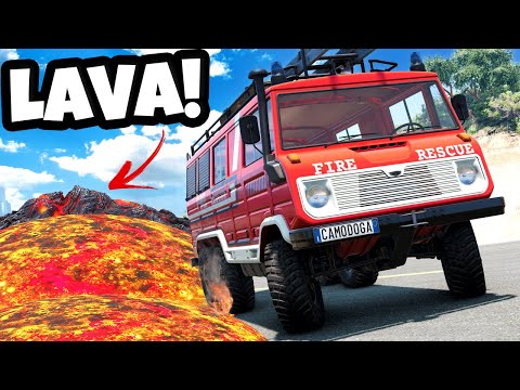FLOOD ESCAPE But It's LAVA RISING in BeamNG Drive Mods!