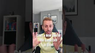 Start a new line in the same cell in Excel