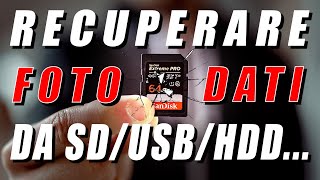Recuperare foto e altri documenti da memorie danneggiate (SD USB HDD HD SSD)