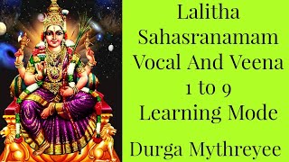 Lalitha Sahasranamam Vocal And Veena 1 to 9 Learni