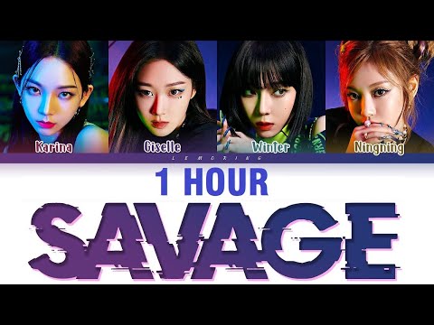 [1 HOUR] aespa Savage Lyrics (에스파 Savage 가사) [Color Coded Lyrics/Han/Rom/Eng]