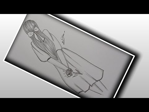 How To Draw A Girl Holding Flowers In Her Backside Step By Step For Beginners