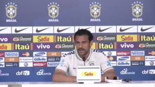 Fred confiante na coletiva de imprensa