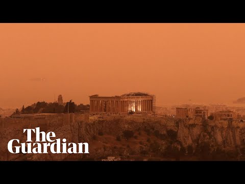 Athens sky turns orange with dust clouds from Africa