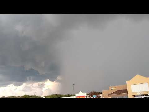 Edinboro Walmart Microburst/Downburst Severe Thunderstorm and rotating Hail Curtain