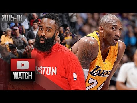 James Harden vs Kobe Bryant SICK Duel Highlights (2015.12.17) Lakers vs Rockets - 47 Pts Total
