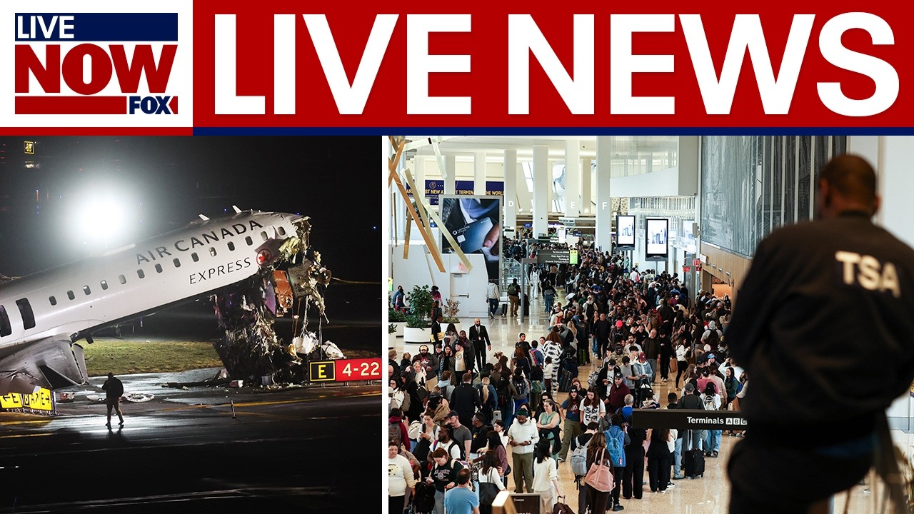 LIVE NEWS: LaGuardia runway collision, Iran war latest. Trump roundtable, ICE agents at airports